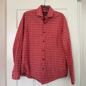 Men’s Hugo Boss Slim Long Sleeve Plaid Button Down Shirt Size Medium